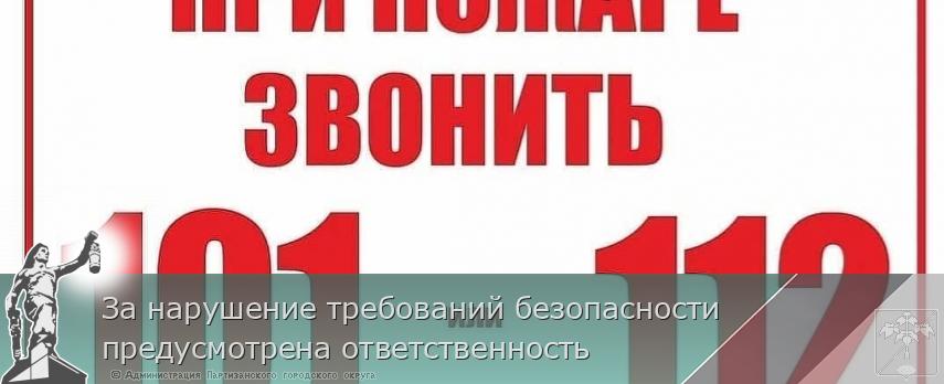 За нарушение требований безопасности предусмотрена ответственность  